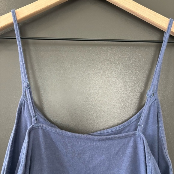 American Eagle Blue Babydoll Cropped Tank with Adjustable Straps Dainty Top - Picture 4 of 4